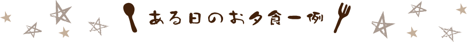 ある日のご夕食一例